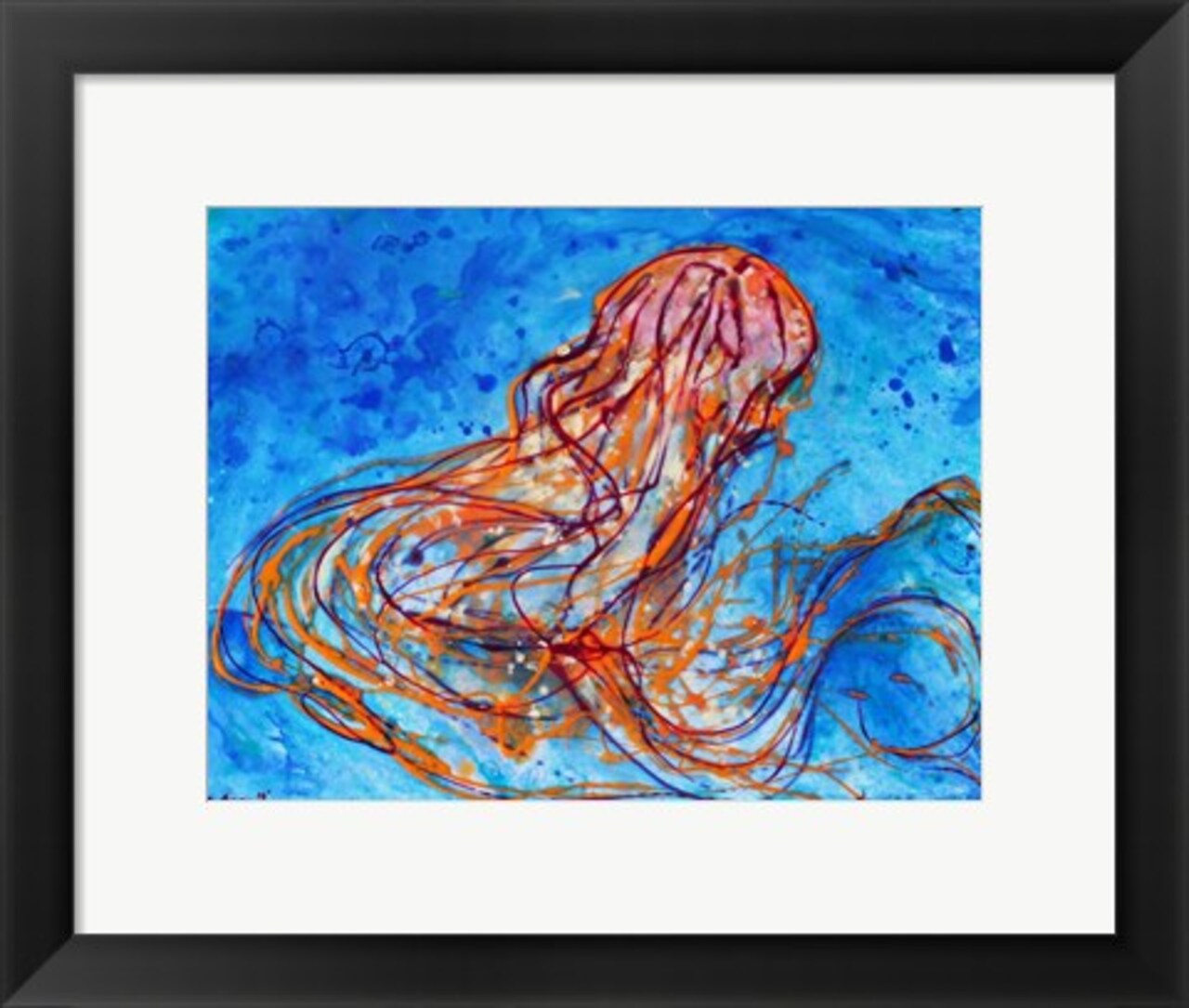 Framed Art Abstract Jellyfish by Natalie Talocci Wall Decor 18x24 Artwork